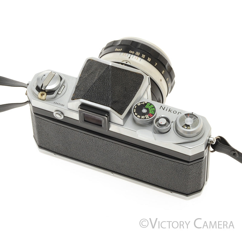 Nikon F Chrome 35mm SLR Camera w/ 50mm f1.4 Lens, Eye Level Finder [EXC+]