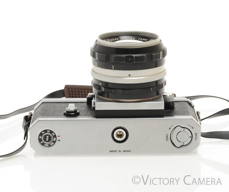 Nikon F Chrome 35mm SLR Camera w/ 50mm f1.4 Lens, Eye Level Finder [EXC+]