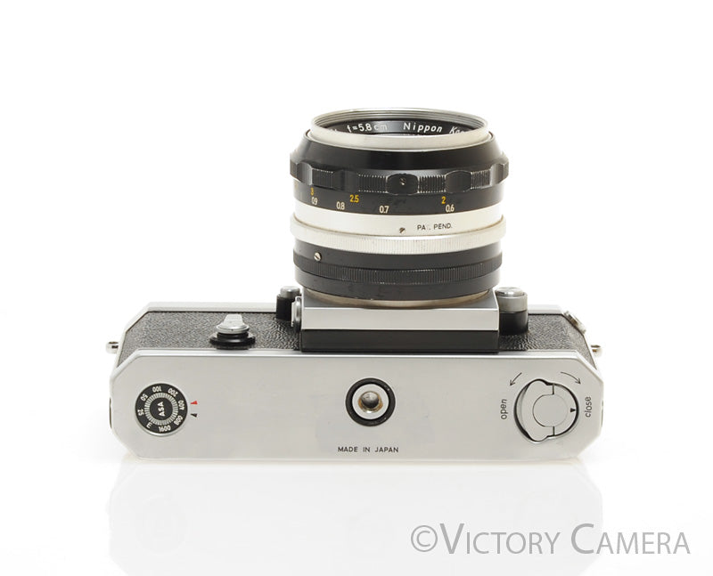Nikon F Chrome 35mm SLR Camera w/ 50mm f1.4 Lens, Eye Level Finder [EXC] - Victory Camera