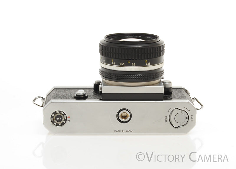 Nikon F Chrome 35mm SLR Camera w/ 50mm f1.4 Lens, Eye Level Finder [EXC+] - Victory Camera