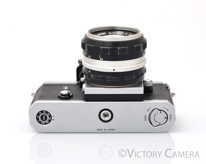 Nikon F Chrome 35mm SLR Camera w/ 50mm f1.4 Lens, Chrome Prism Finder [EXC]