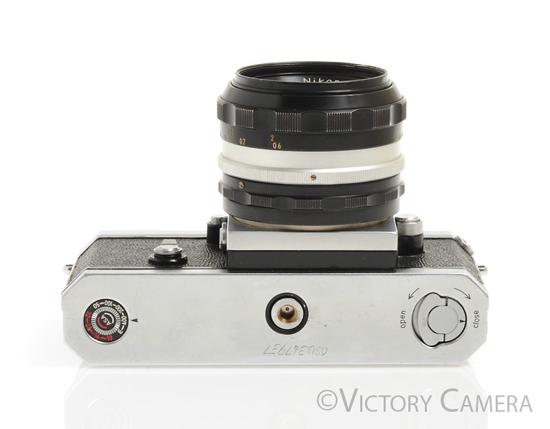 Nikon F Early 1960/61 64xxx w/ 50mm f1.4 Lens, Eye Level Finder -Good Seals- [EXC-] - Victory Camera