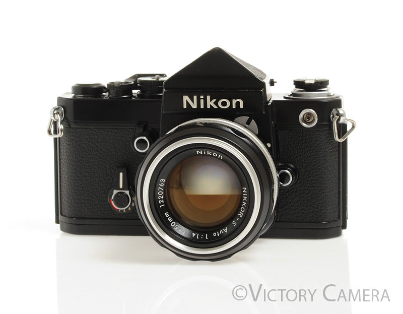 Nikon F2 Black w/ Nikkor 50mm f1.4 Lens DE-1 Eyelevel Finder -Clean, New Seals- [EXC-] - Victory Camera