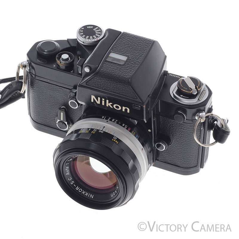 Nikon F2 Black 35mm Camera Body w/ 50mm f1.4 Lens -New Seals- [EXC] - Victory Camera
