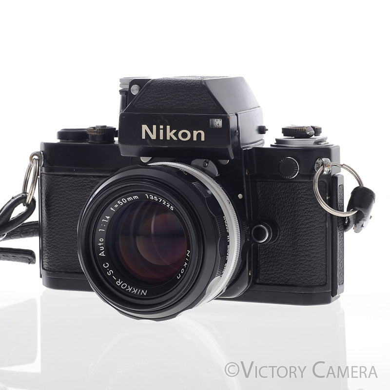 Nikon F2 Black 35mm Camera Body w/ 50mm f1.4 Lens -New Seals- [EXC] - Victory Camera