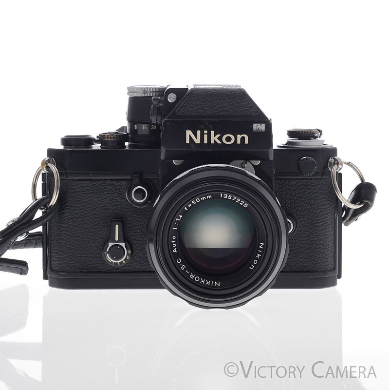 Nikon F2 Black 35mm Camera Body w/ 50mm f1.4 Lens -New Seals- [EXC] - Victory Camera