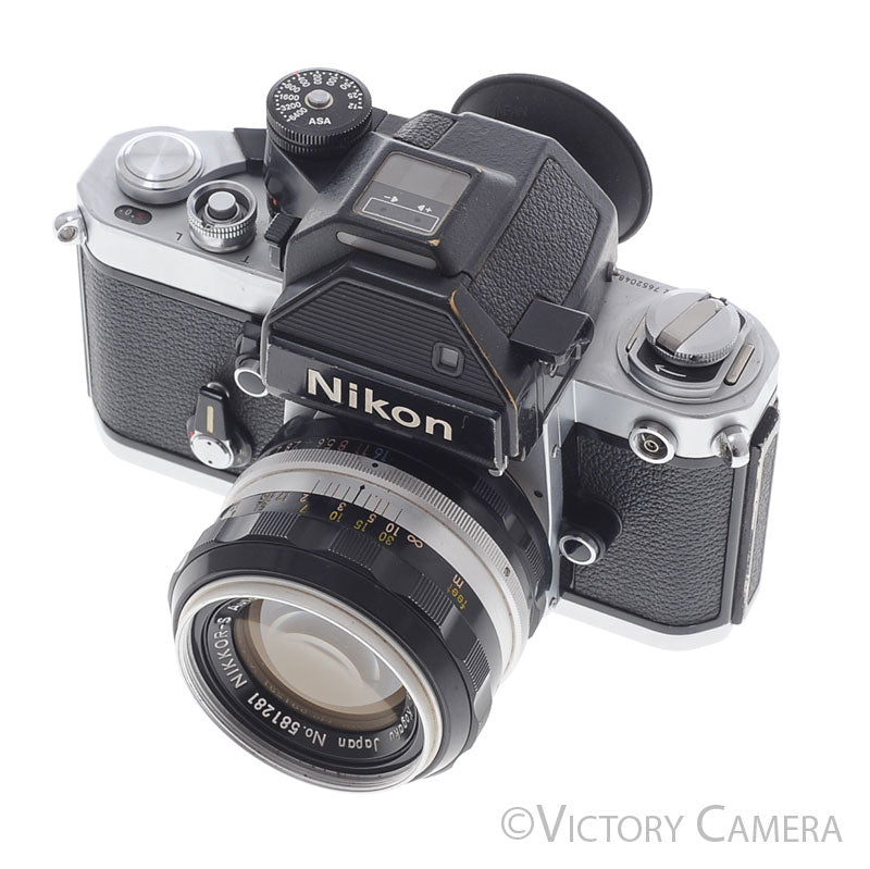 Nikon F2 Chrome 35mm Camera Body w/ DP-2 Prism + 50mm f1.4 Lens [EXC] - Victory Camera