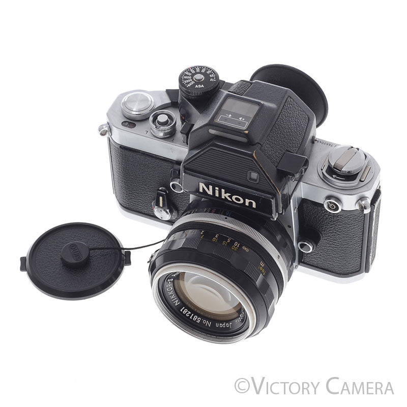 Nikon F2 Chrome 35mm Camera Body w/ DP-2 Prism + 50mm f1.4 Lens [EXC] - Victory Camera