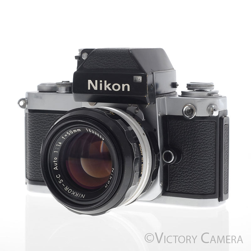 Nikon F2 Chome 35mm Film Camera w/ DP-1 Prism + 50mm f1.4 Lens [EXC] image 2