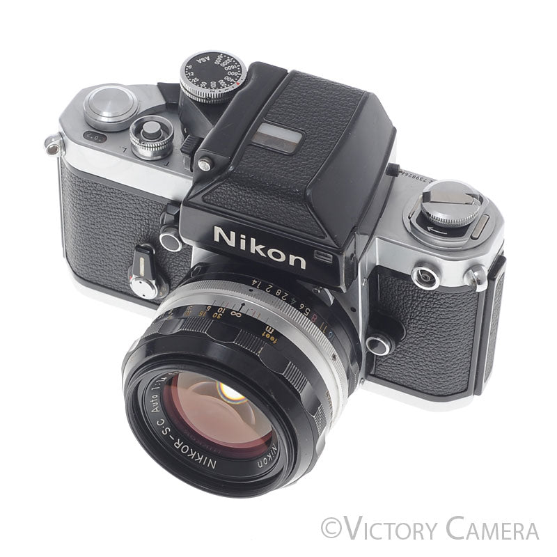 Nikon F2 Chome 35mm Film Camera w/ DP-1 Prism + 50mm f1.4 Lens [EXC] image 3