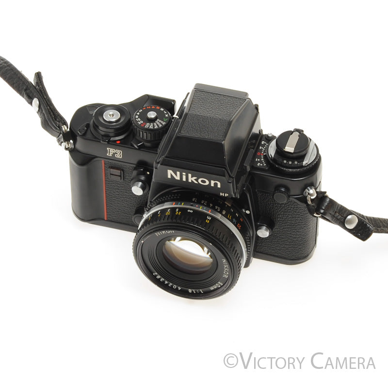 Nikon F3 HP F3HP 35mm Film Camera w/ 50mm f1.8 AI-S Lens -New Seals- [EXC-]
