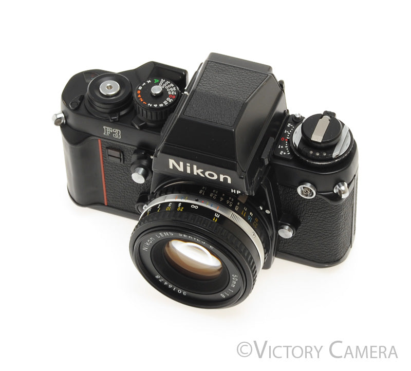 Nikon F3 HP F3HP 35mm Film Camera w/ 50mm f1.8 AI-S Lens -New Seals- [EXC]