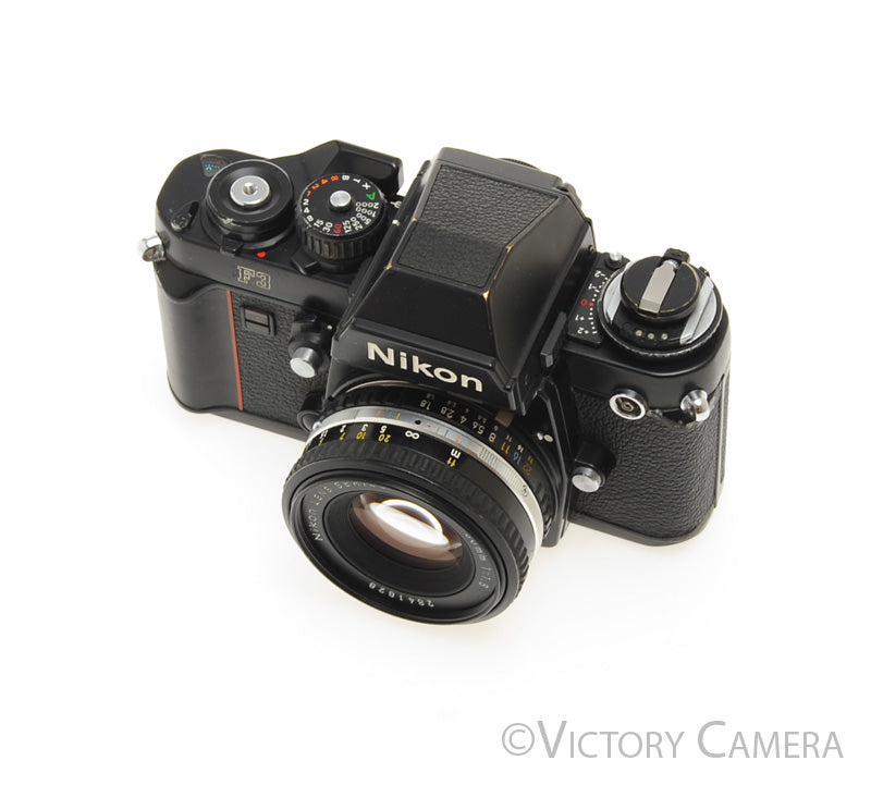 Nikon F3 35mm Film Camera w/ 50mm f1.8 AI-S Lens -New Seals- [EXC]