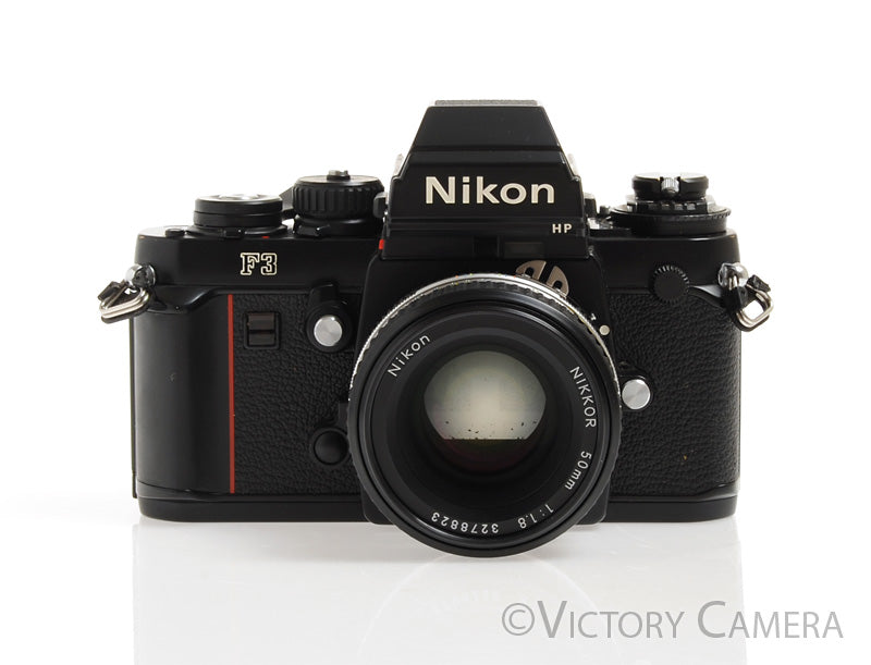 Nikon F3 HP F3HP 35mm Film Camera w/ Nikkor 50mm f1.8 AI-S -Clean, New Seals- - Victory Camera