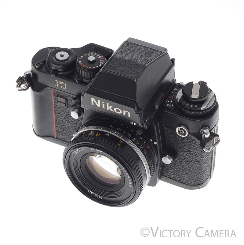 Nikon F3 HP F3HP 35mm Film Camera w/ Nikon 50mm f1.8 AI-s Lens [EXC] image 2