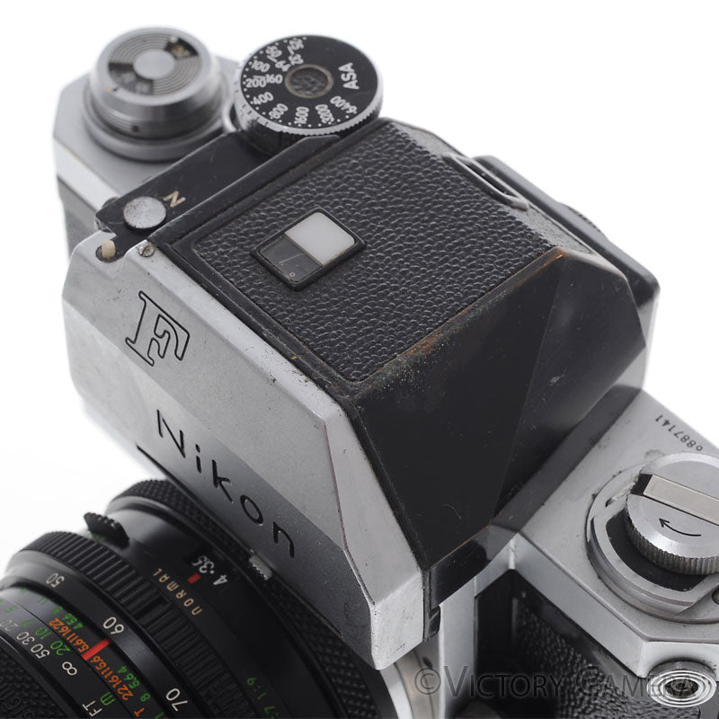 Nikon F Chrome 35mm Camera Body w/ 39-80mm Zoom Lens -No Meter- [BAR]