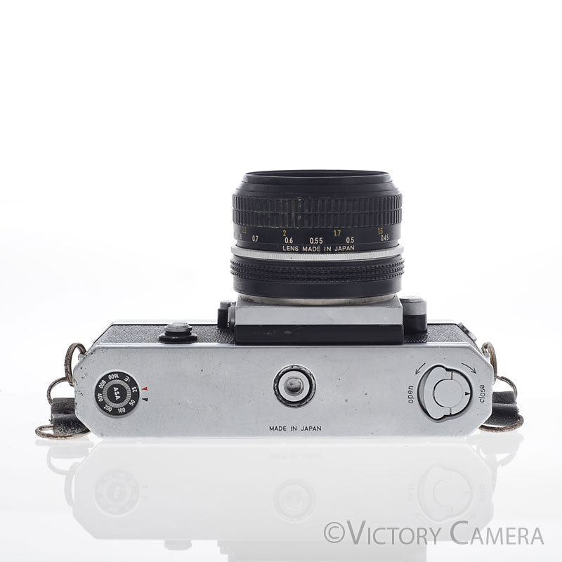 Nikon F Chrome 35mm Camera + 50mm f2 Lens Eye Level Finder  [GOOD] - Victory Camera