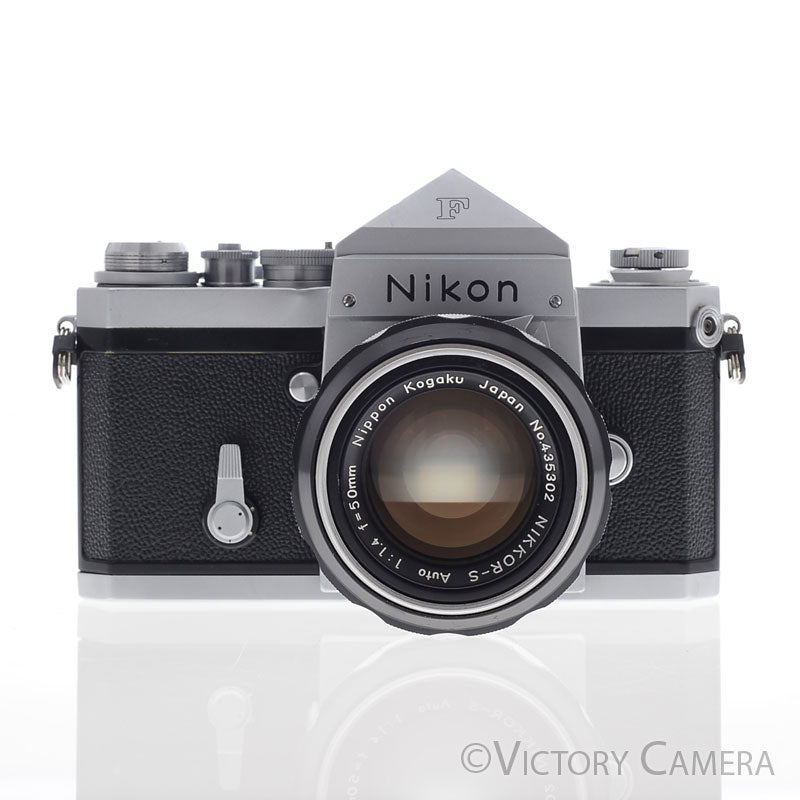 Nikon F Chrome 35mm Camera + 50mm f1.4 Lens Eye Level Finder [EXC] - Victory Camera