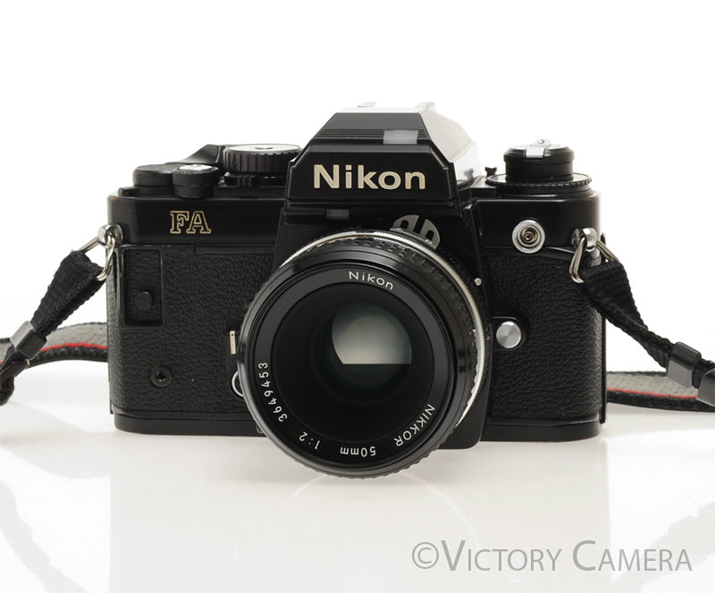 Nikon FA Black Camera Body w/ Matrix Metering and 50mm f2 Lens  [EXC] - Victory Camera