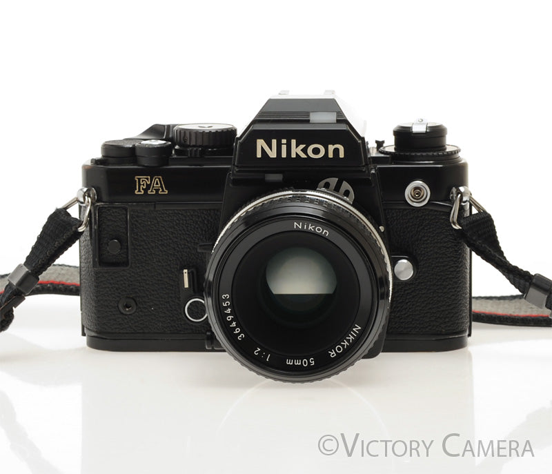 Nikon FA Black Camera Body w/ Matrix Metering and 50mm f2 Lens  [EXC] - Victory Camera