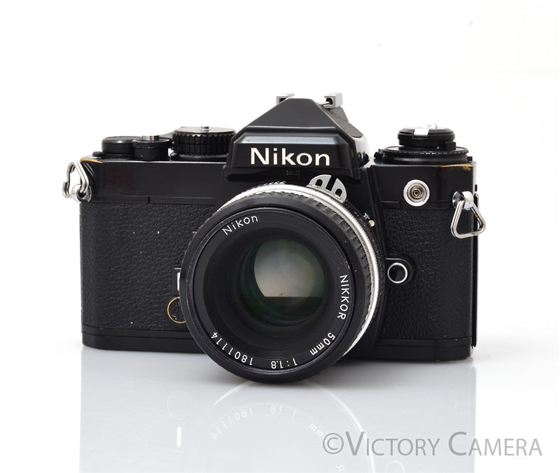 Nikon FE Black 35mm Film Camera with 50mm F1.8 Lens [EXC]
