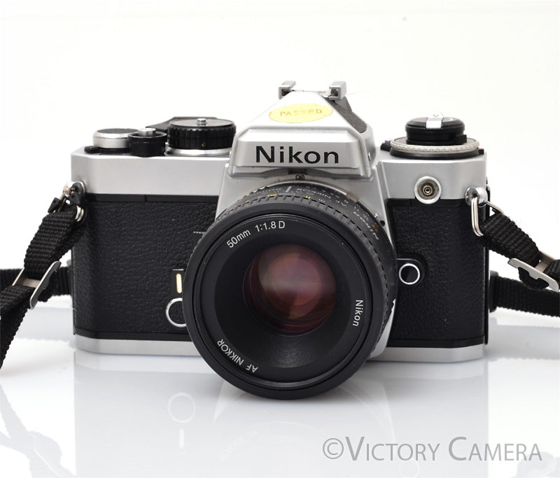Nikon FE Chrome 35mm Film Camera 50mm f1.8 Prime Lens [EXC] - Victory Camera