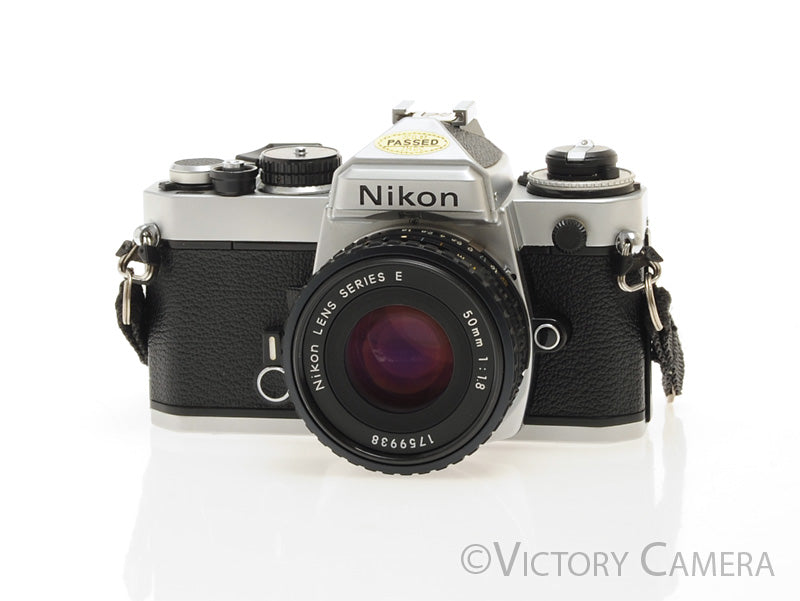 Nikon FE Chrome 35mm Film Camera 50mm F1.8 Lens [EXC+] - Victory Camera