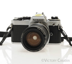Nikon FE Chrome 35mm Film Camera w/ 35-105mm Zoom Lens [GOOD]