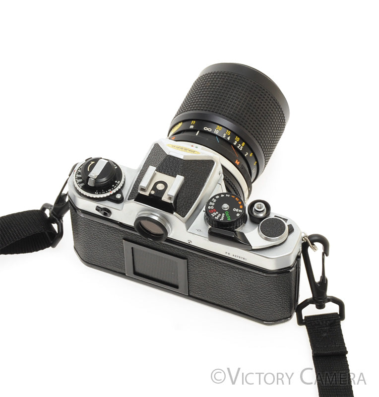 Nikon FE Chrome 35mm Film Camera w/ 35-105mm Zoom Lens [GOOD]