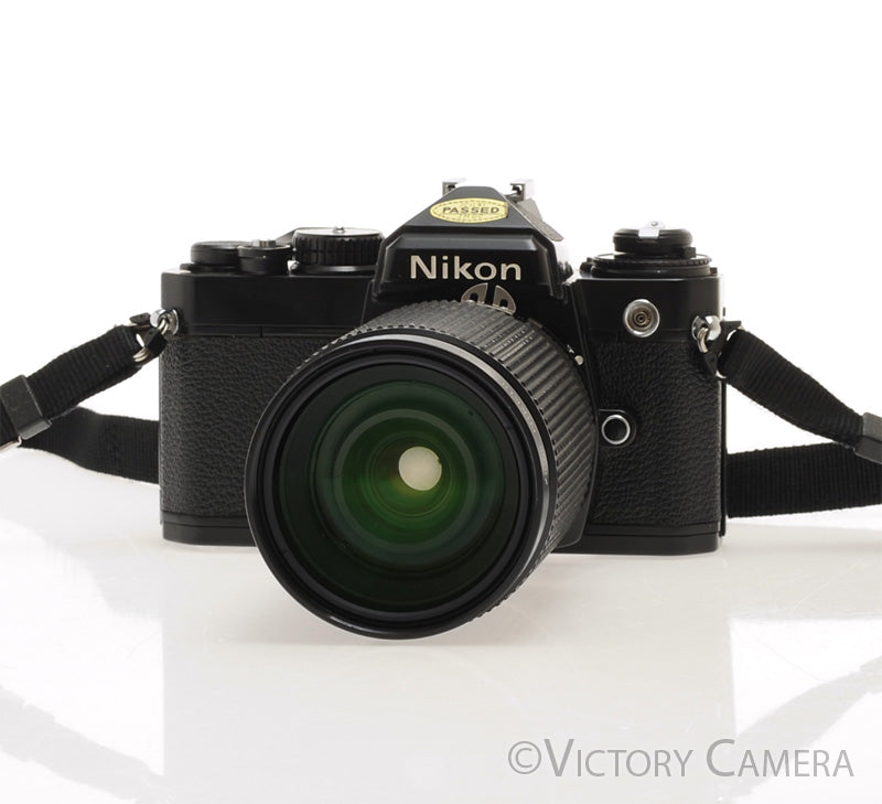Nikon FE Black 35mm Film Camera 35-135mm Zoom Lens [EXC+] - Victory Camera