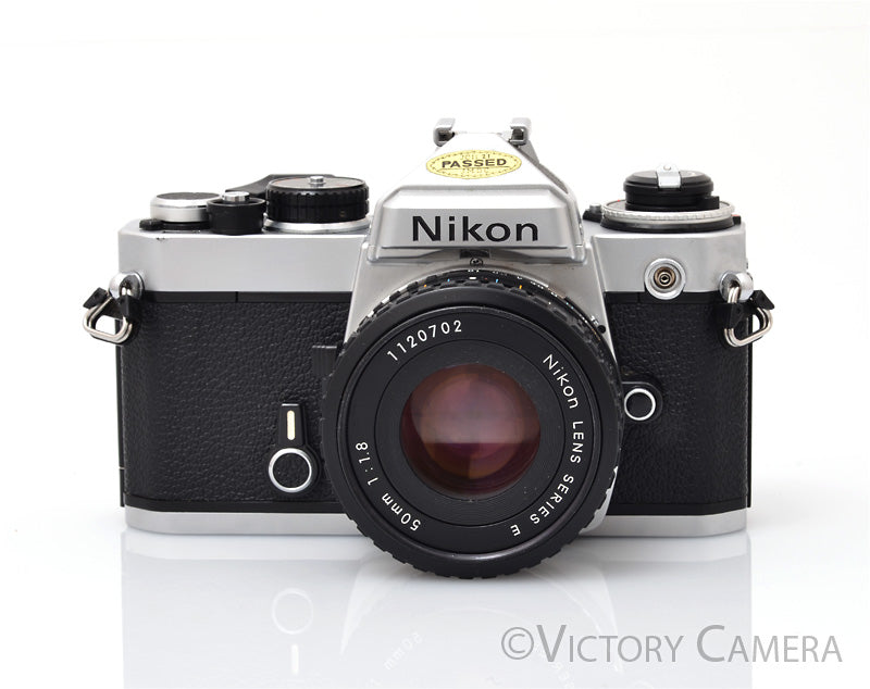 Nikon FE Chrome 35mm Film Camera 50mm F1.8 AI-S Lens [EXC] - Victory Camera
