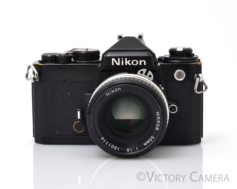 Nikon FE Black 35mm Film Camera with 50mm F1.8 Lens [EXC]