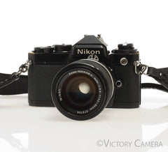 Nikon FE Black 35mm Film Camera with 43-86mm F3.5 Zoom Lens [EXC]