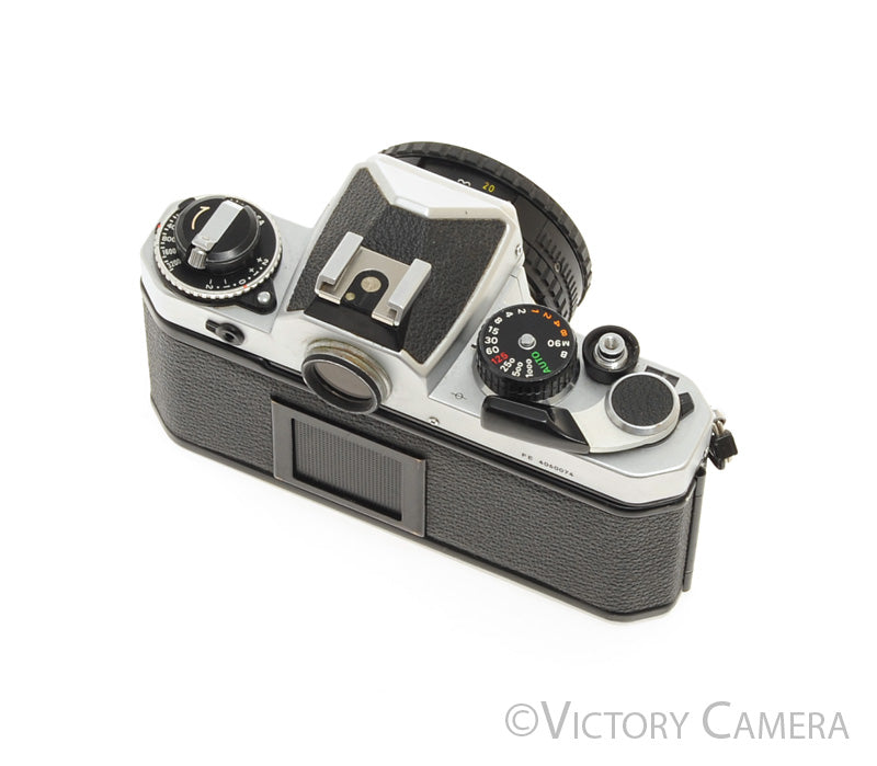 Nikon FE Chrome 35mm Film Camera 50mm F1.8 Lens [EXC] - Victory Camera