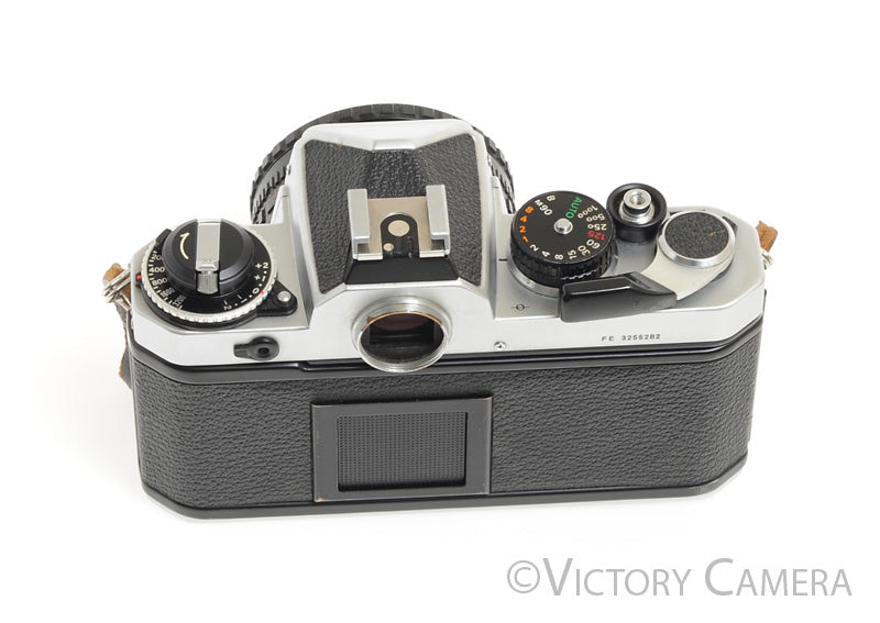 Nikon FE Chrome 35mm Film SLR Camera w/ Nikon 50mm F1.8 AI-S Lens -New Seals-