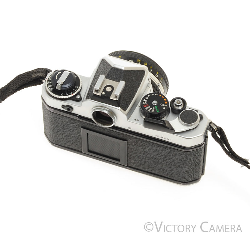 Nikon FE Chrome 35mm Film Camera 50mm F1.8 Lens [EXC] - Victory Camera