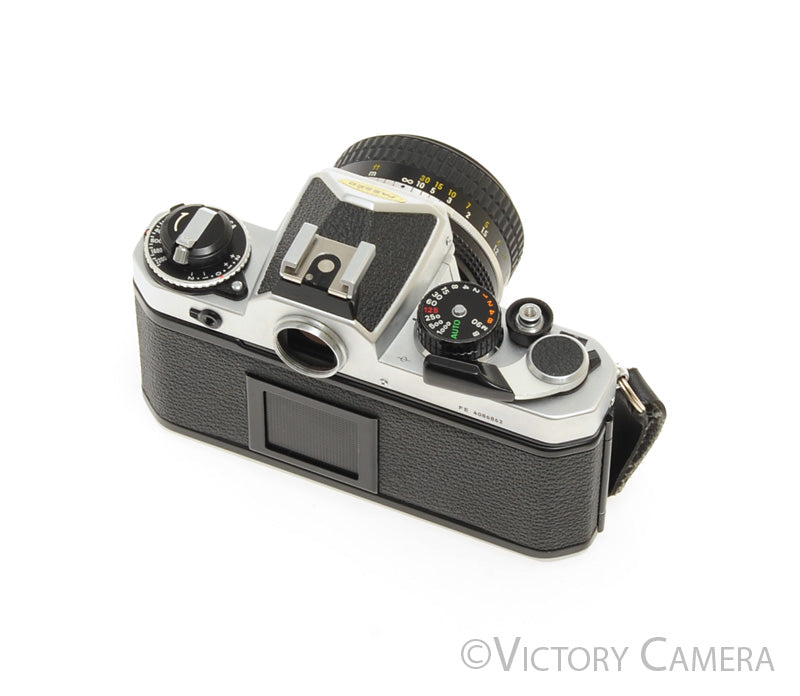 Nikon FE Chrome 35mm Film Camera w/ 50mm f1.8 Lens [EXC] - Victory Camera