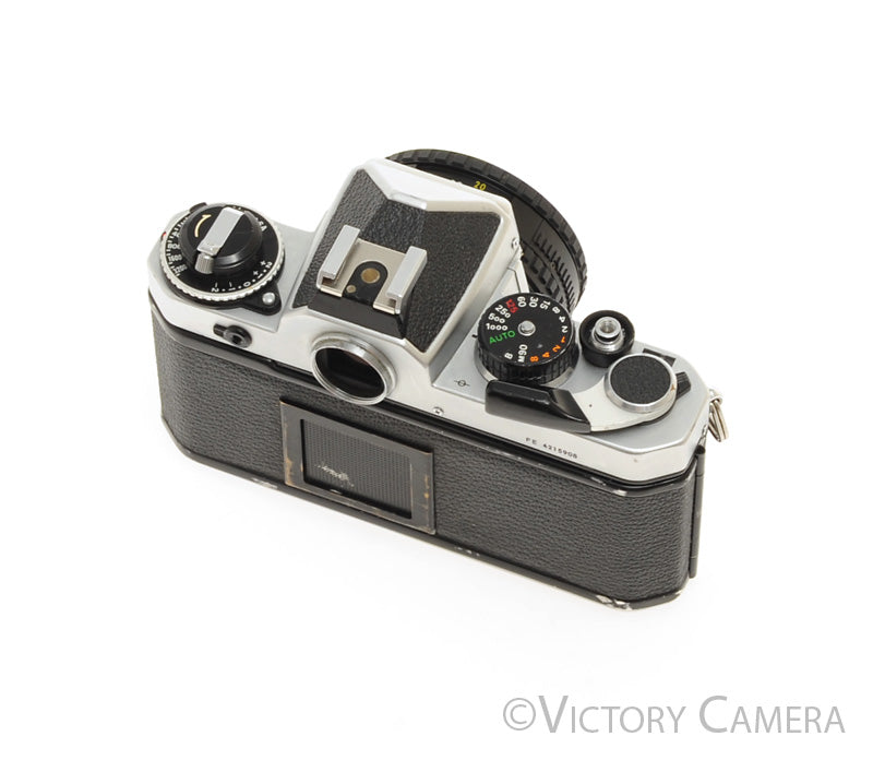 Nikon FE Chrome 35mm Film Camera w/ 50mm f1.8 Lens -New Seals- [EXC]