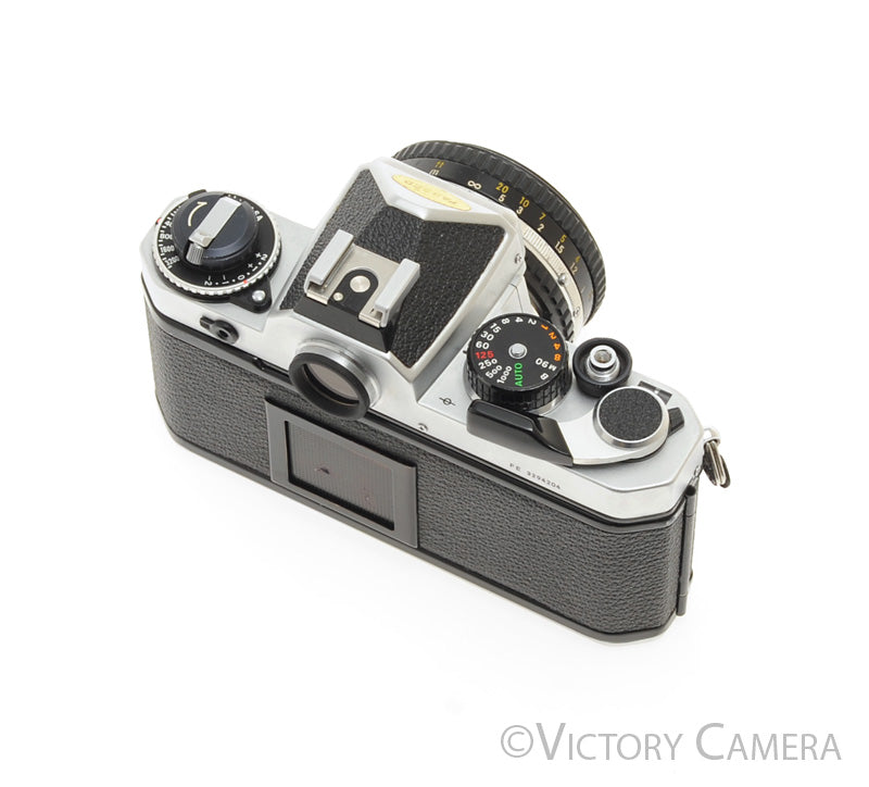 Nikon FE Chrome 35mm Film SLR Camera 50mm f1.8 AI-s Lens -New Seals- [EXC] - Victory Camera