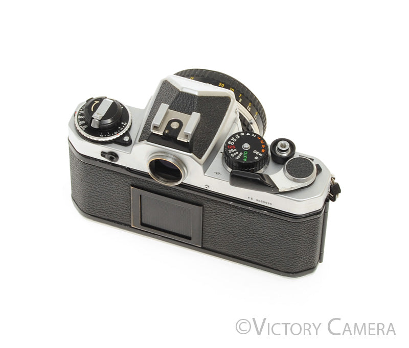 Nikon FE Chrome 35mm Film Camera 50mm F1.8 Lens [EXC] - Victory Camera