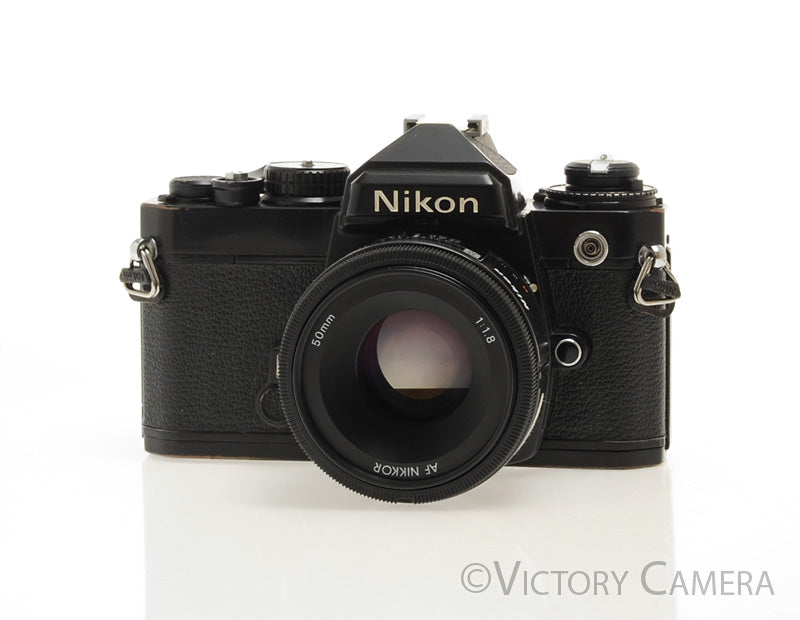 Nikon FE Black 35mm Film Camera with 50mm F1.8 Lens [EXC] - Victory Camera