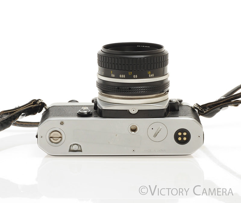 Nikon FE Chrome 35mm Film Camera w/  50mm f1.8 Lens [EXC] - Victory Camera
