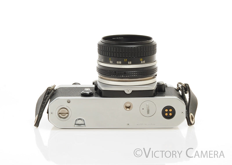 Nikon FE Chrome 35mm Film Camera w/ 50mm f1.8 Lens [EXC] - Victory Camera