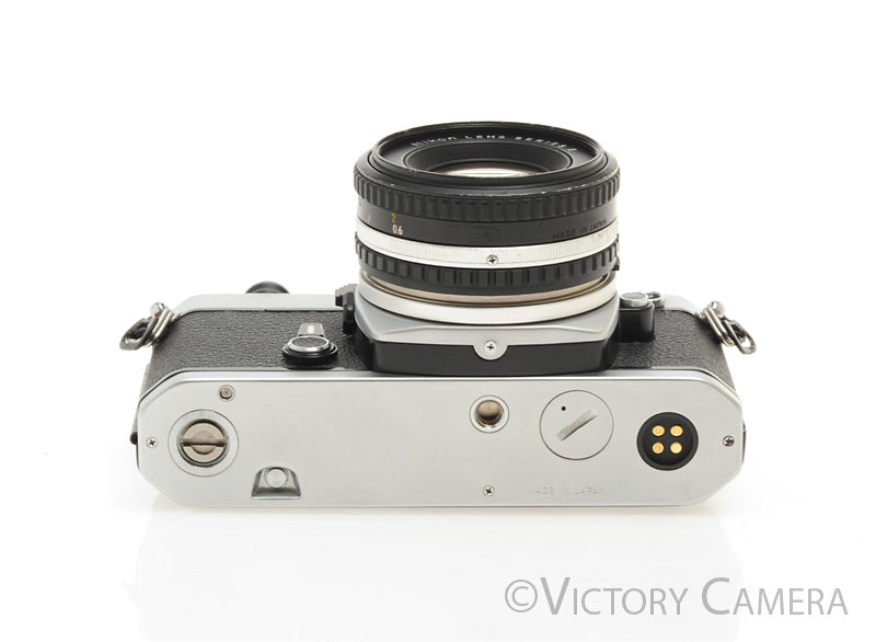 Nikon FE Chrome 35mm Film SLR Camera 50mm f1.8 AI-s Lens -New Seals- [EXC] - Victory Camera