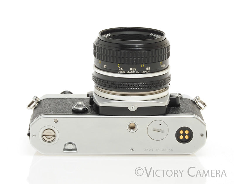 Nikon FE Chrome 35mm Film SLR Camera 50mm f2 Lens -New Seals- [EXC+] - Victory Camera