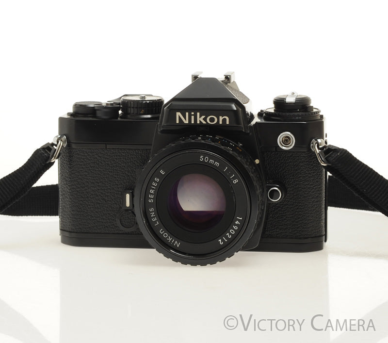 Nikon FE Black 35mm Film Camera with 50mm F1.8 AI-S Lens [EXC] - Victory Camera