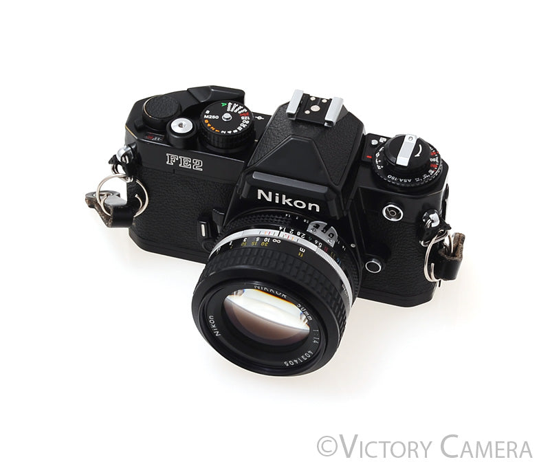 Nikon FE-2 FE2 Black 35mm Camera with 50mm f1.4 AI  Lens - Victory Camera