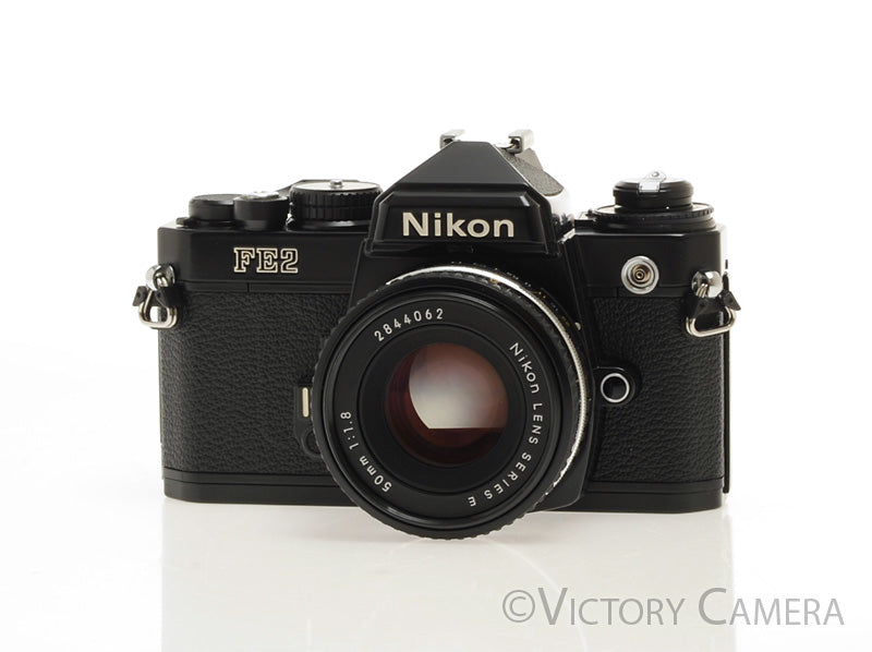 Nikon FE-2 FE2 Black 35mm Camera with 50mm f1.8 AI-s Lens -New Seals- [EXC+] - Victory Camera