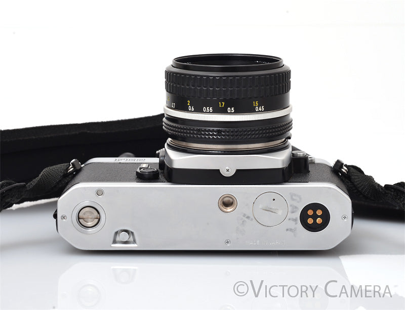 Nikon FE-2 FE2 Chrome 35mm Camera with 50mm f1.8 AI Lens -New Seals- [EXC+]