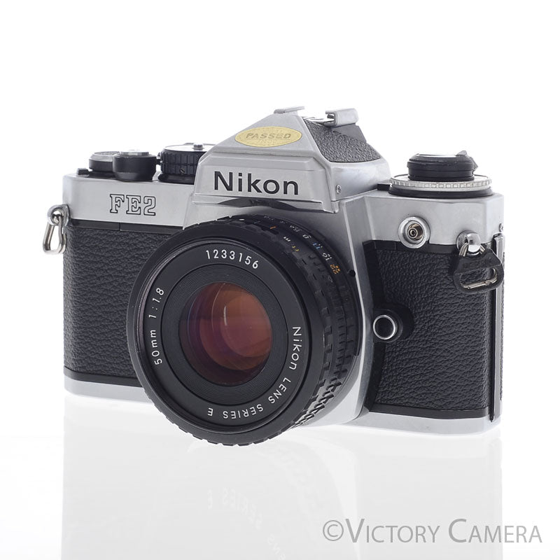 Nikon FE-2 FE2 Chrome 35mm Camera with 50mm f1.8 AI-s Lens  [EXC+] - Victory Camera